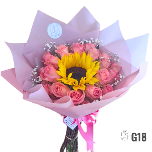 24 Rosas + Girasol